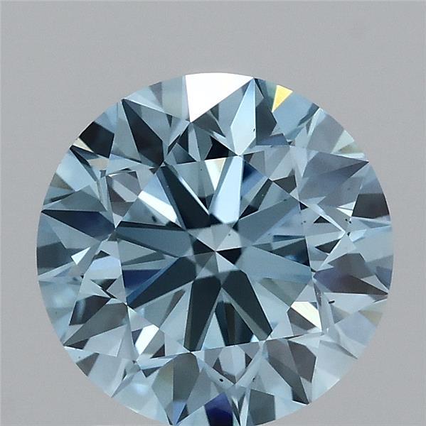 2.46 Carat Round Shaped, Excellent Cut, FANCY VIVID BLUE Color, VS2 Clarity, IGI Certified Lab Grown Diamond