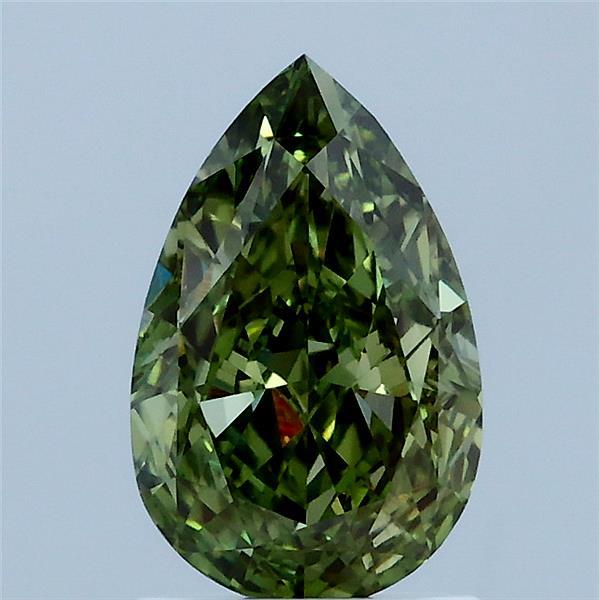 1.60 Carat Pear Shaped, Ideal Cut, FANCY VIVID GREEN Color, VS1 Clarity, IGI Certified Lab Grown Diamond