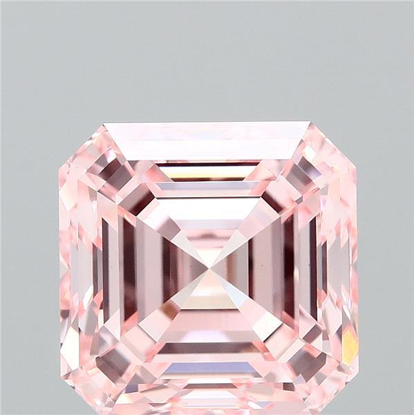 3.01 Carat Asscher Shaped, Excellent Cut, FANCY INTENSE PINK Color, VS1 Clarity, IGI Certified Lab Grown Diamond