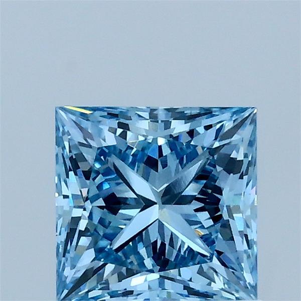 1.15 Carat Princess Shaped, Ideal Cut, FANCY VIVID BLUE Color, VS1 Clarity, IGI Certified Lab Grown Diamond