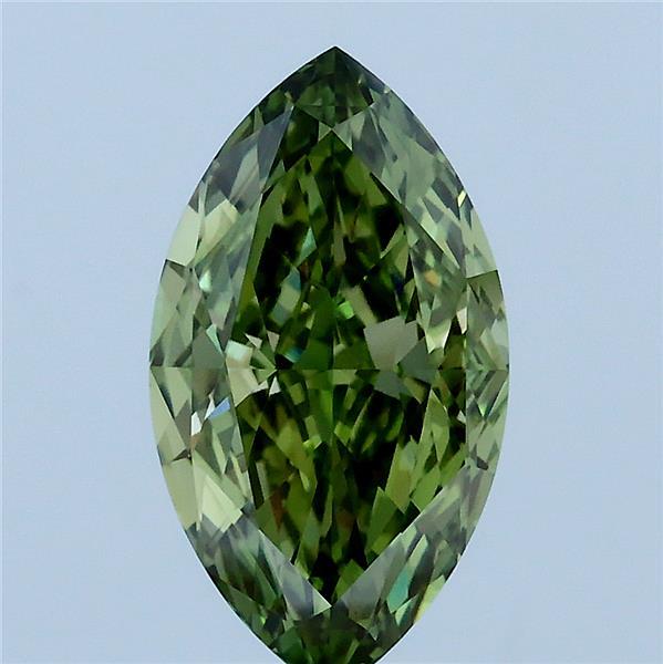 2.28 Carat Marquise Shaped, Ideal Cut, FANCY VIVID GREEN Color, VVS2 Clarity, IGI Certified Lab Grown Diamond