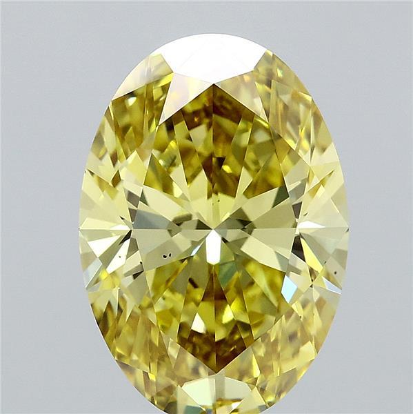 4.03 Carat Oval Shaped, Ideal Cut, FANCY INTENSE YELLOW Color, VS2 Clarity, IGI Certified Lab Grown Diamond