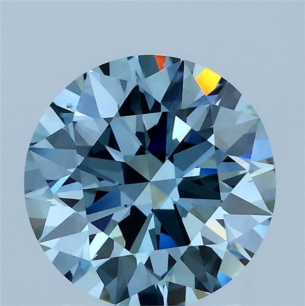 2.00 Carat Round Shaped, Ideal Cut, FANCY VIVID BLUE Color, VS1 Clarity, IGI Certified Lab Grown Diamond