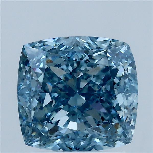 2.55 Carat Cushion Shaped, Ideal Cut, FANCY VIVID BLUE Color, VS1 Clarity, IGI Certified Lab Grown Diamond