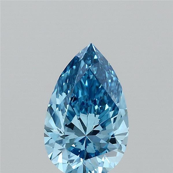 1.00 Carat Pear Shaped, Excellent Cut, FANCY VIVID BLUE Color, VS1 Clarity, IGI Certified Lab Grown Diamond