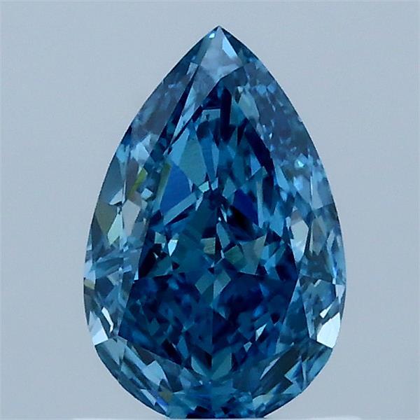 1.00 Carat Pear Shaped, Ideal Cut, FANCY VIVID BLUE Color, VS1 Clarity, IGI Certified Lab Grown Diamond