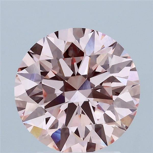 2.50 Carat Round Shaped, Ideal Cut, FANCY INTENSE PINK Color, VVS2 Clarity, IGI Certified Lab Grown Diamond