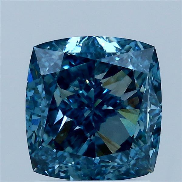2.55 Carat Cushion Shaped, Very Good Cut, FANCY VIVID BLUE Color, VS2 Clarity, IGI Certified Lab Grown Diamond
