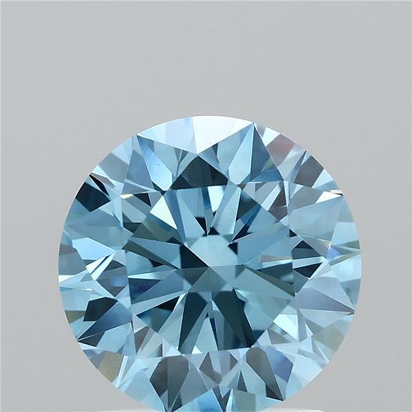 1.69 Carat Round Shaped, Ideal Cut, FANCY VIVID BLUE Color, VS1 Clarity, IGI Certified Lab Grown Diamond