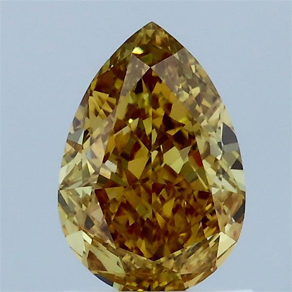 1.07 Carat Pear Shaped, Ideal Cut, FANCY INTENSE YELLOW Color, VS1 Clarity, IGI Certified Lab Grown Diamond