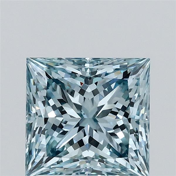 1.62 Carat Princess Shaped, Ideal Cut, FANCY INTENSE BLUE Color, VS1 Clarity, IGI Certified Lab Grown Diamond