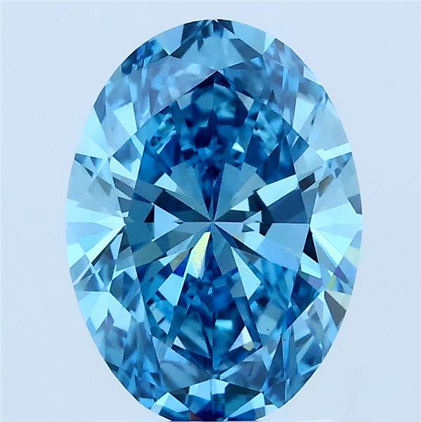 2.01 Carat Oval Shaped, Ideal Cut, FANCY VIVID BLUE Color, VS1 Clarity, IGI Certified Lab Grown Diamond