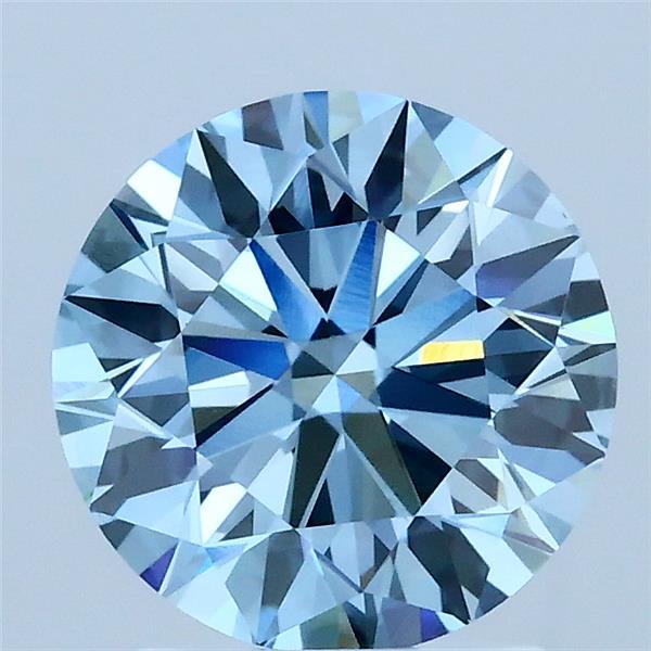 2.01 Carat Round Shaped, Ideal Cut, FANCY VIVID BLUE Color, VS1 Clarity, IGI Certified Lab Grown Diamond