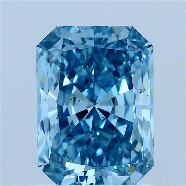 1.50 Carat Radiant Shaped, Ideal Cut, FANCY VIVID BLUE Color, VS2 Clarity, IGI Certified Lab Grown Diamond
