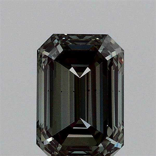 1.07 Carat Emerald Shaped, Ideal Cut, FANCY INTENSE GREEN Color, VS2 Clarity, IGI Certified Lab Grown Diamond