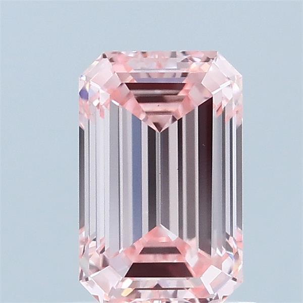 1.02 Carat Emerald Shaped, Ideal Cut, FANCY INTENSE PINK Color, VS1 Clarity, IGI Certified Lab Grown Diamond