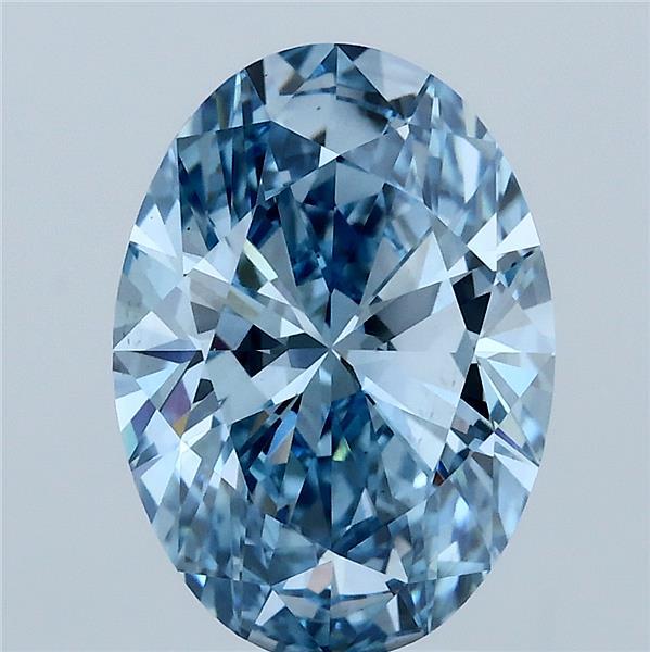 3.10 Carat Oval Shaped, Ideal Cut, FANCY VIVID BLUE Color, VS1 Clarity, IGI Certified Lab Grown Diamond