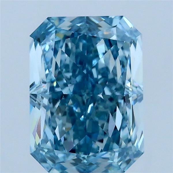 2.02 Carat Radiant Shaped, Ideal Cut, FANCY VIVID BLUE Color, VS1 Clarity, IGI Certified Lab Grown Diamond