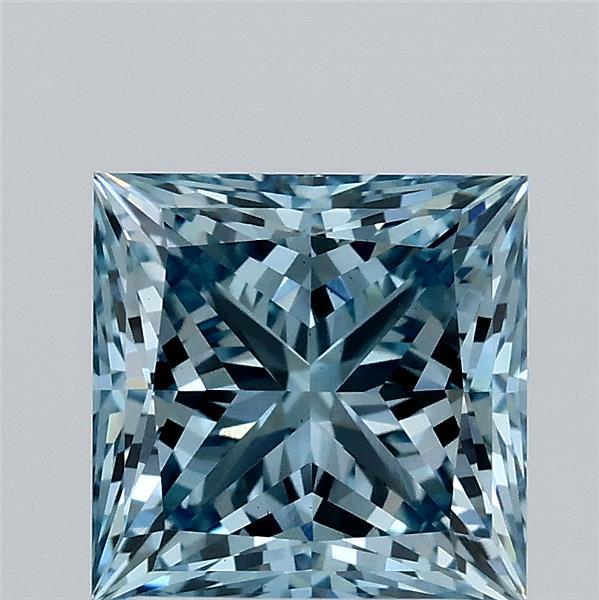 2.24 Carat Princess Shaped, Ideal Cut, FANCY VIVID BLUE Color, VS1 Clarity, IGI Certified Lab Grown Diamond