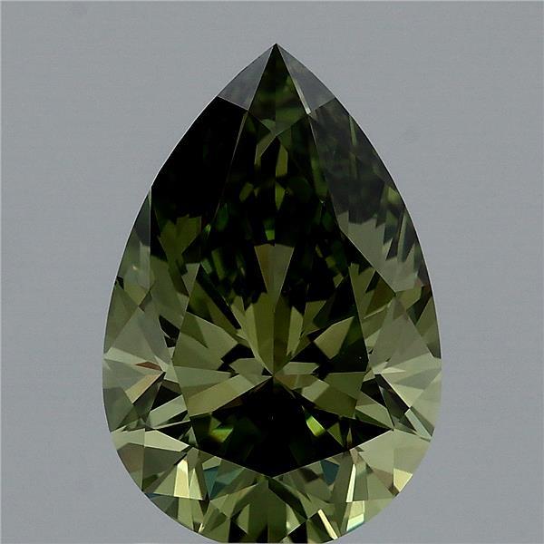 2.09 Carat Pear Shaped, Ideal Cut, FANCY VIVID GREEN Color, VVS2 Clarity, IGI Certified Lab Grown Diamond