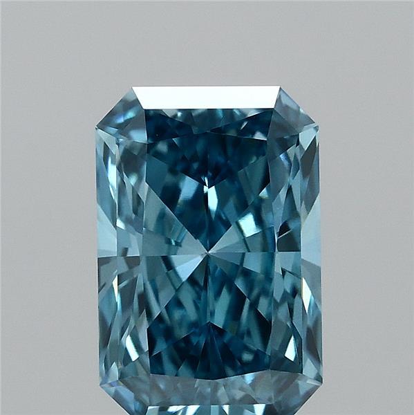 1.01 Carat Radiant Shaped, Ideal Cut, FANCY VIVID BLUE Color, VS1 Clarity, IGI Certified Lab Grown Diamond