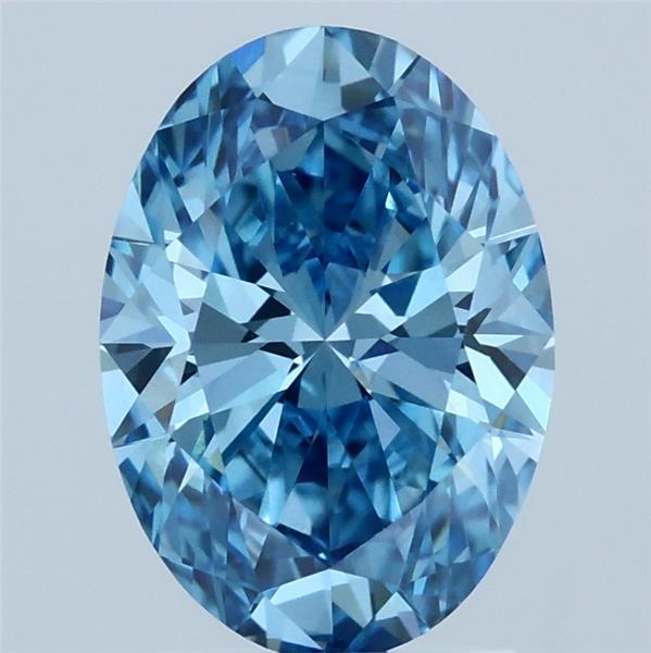 2.04 Carat Oval Shaped, Ideal Cut, FANCY VIVID BLUE Color, VVS1 Clarity, IGI Certified Lab Grown Diamond