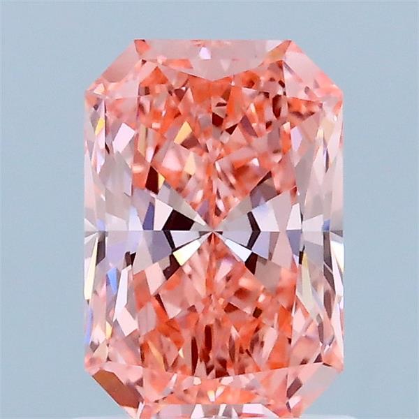 1.15 Carat Radiant Shaped, Ideal Cut, FANCY VIVID PINK Color, VVS2 Clarity, IGI Certified Lab Grown Diamond