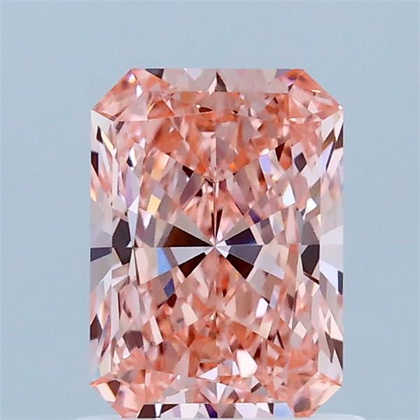 1.07 Carat Radiant Shaped, Ideal Cut, FANCY VIVID PINK Color, VVS2 Clarity, IGI Certified Lab Grown Diamond