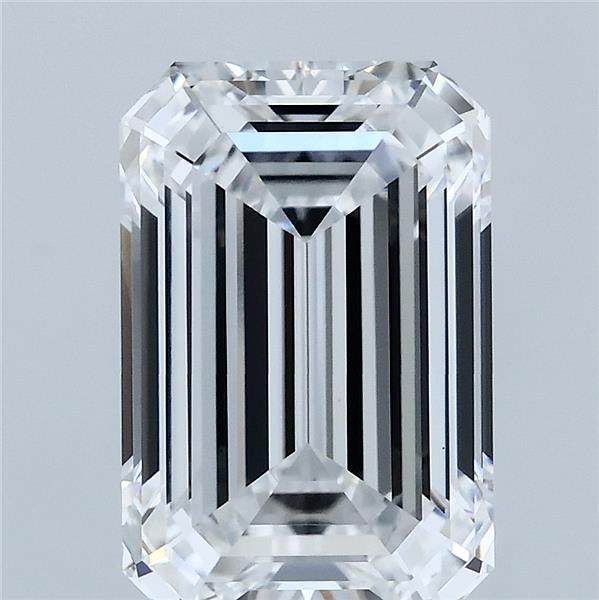 4.08 Carat Emerald Shaped, Ideal Cut, D Color, VVS2 Clarity, IGI Certified Lab Grown Diamond
