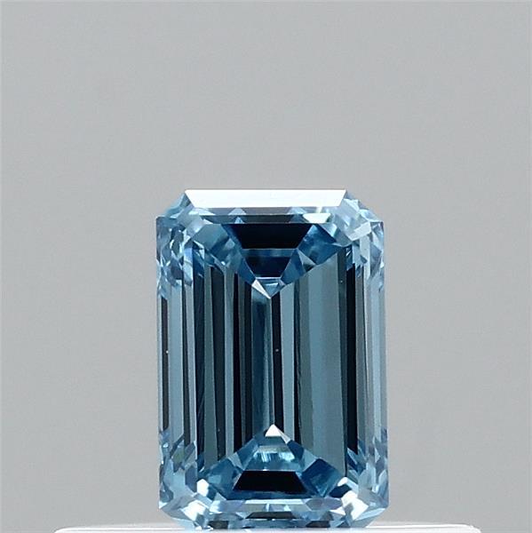 0.32 Carat Emerald Shaped, Excellent Cut, FANCY VIVID BLUE Color, VVS1 Clarity, IGI Certified Lab Grown Diamond