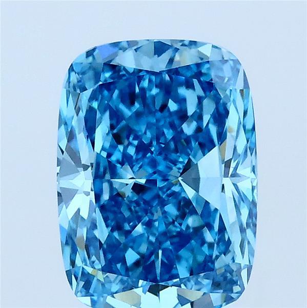2.00 Carat Cushion Shaped, Ideal Cut, FANCY VIVID BLUE Color, VVS2 Clarity, IGI Certified Lab Grown Diamond