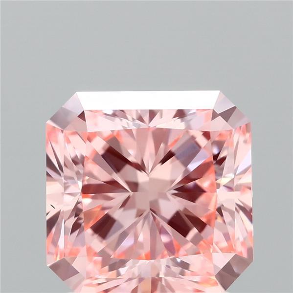 2.09 Carat Radiant Shaped, Ideal Cut, FANCY VIVID PINK Color, VS1 Clarity, IGI Certified Lab Grown Diamond