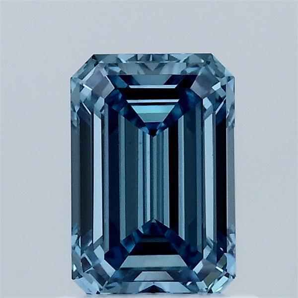 1.01 Carat Emerald Shaped, Ideal Cut, FANCY VIVID BLUE Color, VS1 Clarity, IGI Certified Lab Grown Diamond