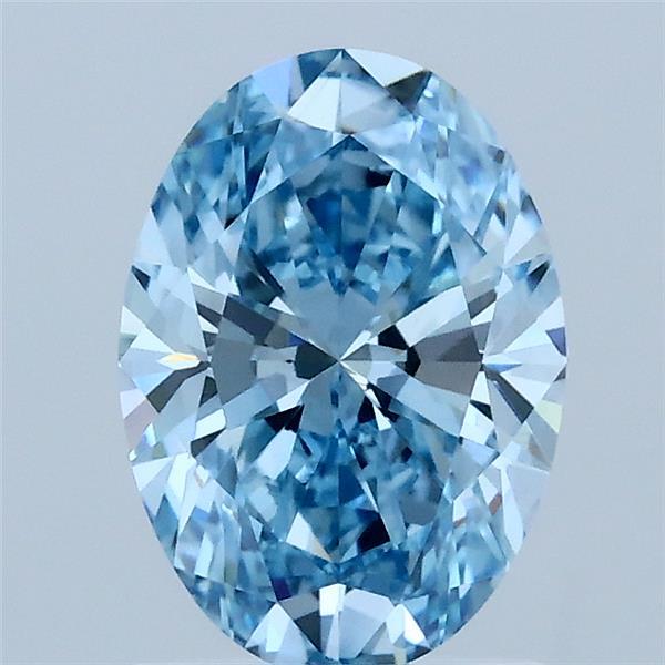 1.38 Carat Oval Shaped, Ideal Cut, FANCY VIVID BLUE Color, VS1 Clarity, IGI Certified Lab Grown Diamond