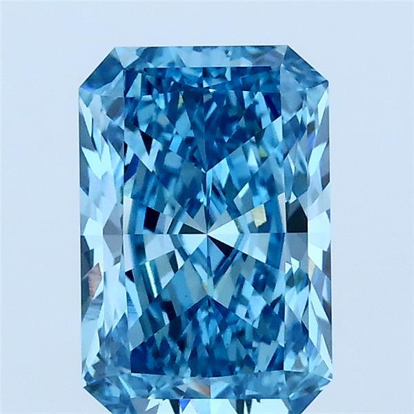 1.51 Carat Radiant Shaped, Ideal Cut, FANCY VIVID BLUE Color, VVS2 Clarity, IGI Certified Lab Grown Diamond