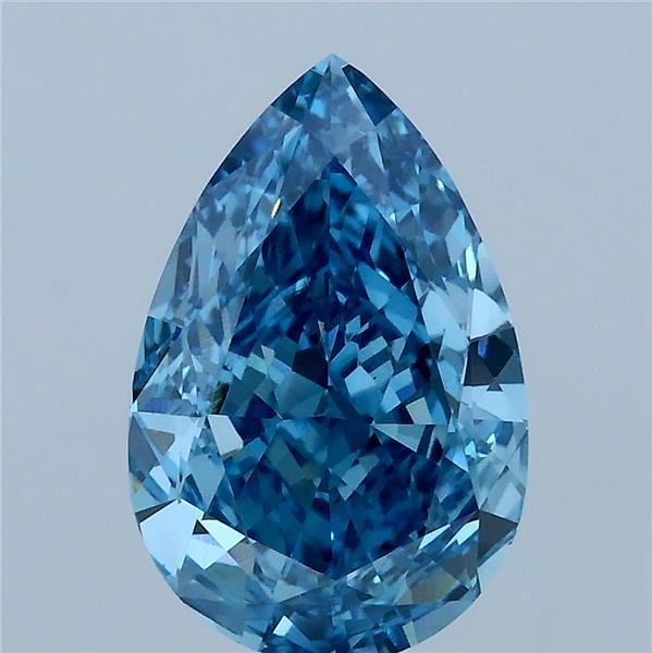 3.02 Carat Pear Shaped, Excellent Cut, FANCY VIVID BLUE Color, VS1 Clarity, IGI Certified Lab Grown Diamond