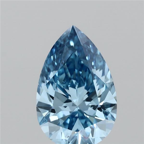 1.10 Carat Pear Shaped, Ideal Cut, FANCY VIVID BLUE Color, VVS2 Clarity, IGI Certified Lab Grown Diamond
