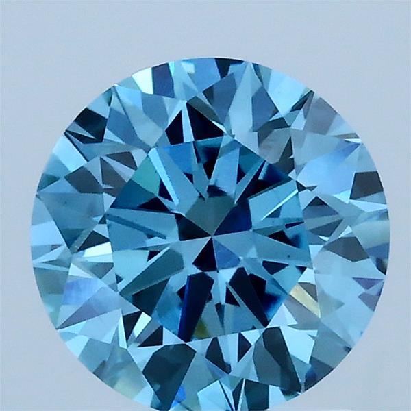 1.54 Carat Round Shaped, Ideal Cut, FANCY VIVID BLUE Color, VS1 Clarity, IGI Certified Lab Grown Diamond