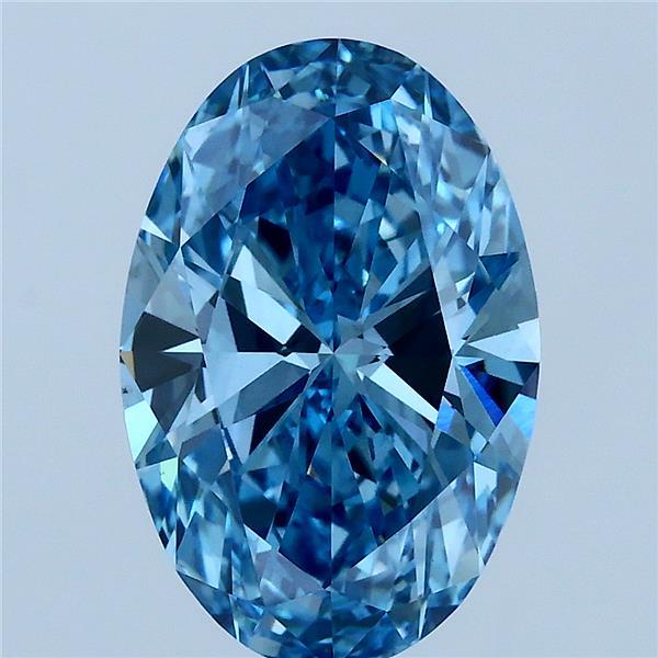 3.01 Carat Oval Shaped, Ideal Cut, FANCY VIVID BLUE Color, VS1 Clarity, IGI Certified Lab Grown Diamond