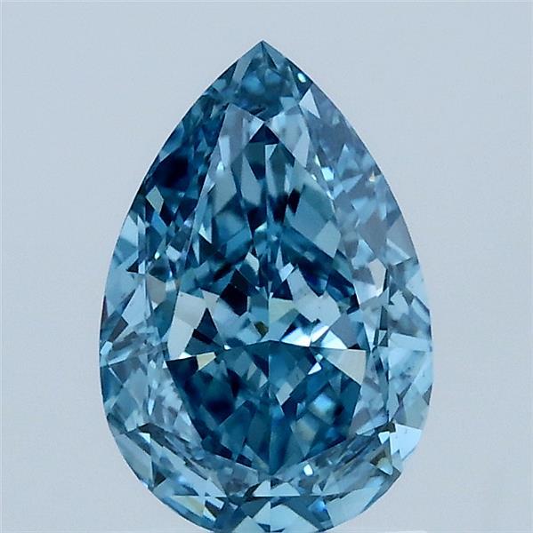 1.55 Carat Pear Shaped, Ideal Cut, FANCY VIVID BLUE Color, VS1 Clarity, IGI Certified Lab Grown Diamond
