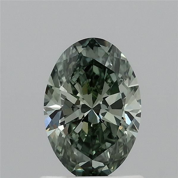 1.00 Carat Oval Shaped, Ideal Cut, FANCY VIVID GREEN Color, VS1 Clarity, IGI Certified Lab Grown Diamond