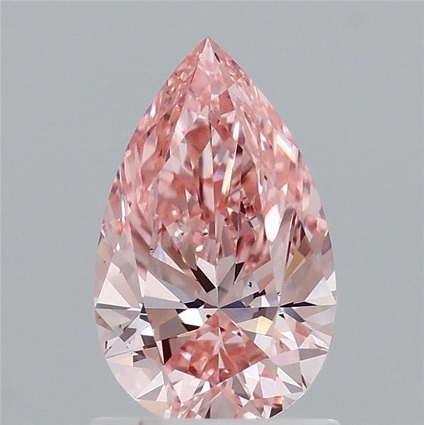 1.18 Carat Pear Shaped, Excellent Cut, FANCY VIVID PINK Color, VS2 Clarity, IGI Certified Lab Grown Diamond