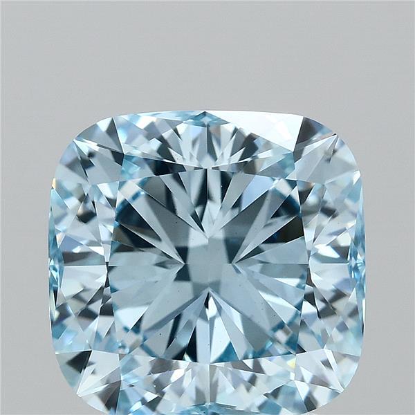 2.71 Carat Cushion Shaped, Ideal Cut, FANCY VIVID BLUE Color, VS1 Clarity, IGI Certified Lab Grown Diamond