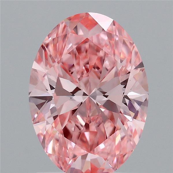 1.52 Carat Oval Shaped, Ideal Cut, FANCY VIVID PINK Color, VVS2 Clarity, IGI Certified Lab Grown Diamond