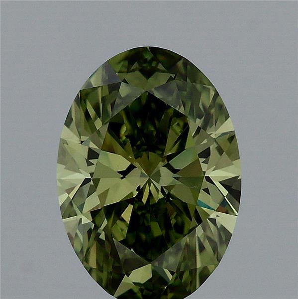 1.15 Carat Oval Shaped, Ideal Cut, FANCY VIVID GREEN Color, VVS2 Clarity, IGI Certified Lab Grown Diamond