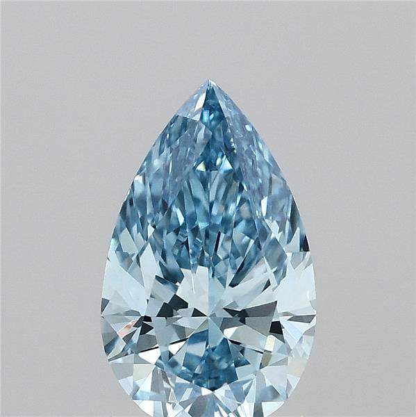 1.38 Carat Pear Shaped, Ideal Cut, FANCY VIVID BLUE Color, VVS2 Clarity, IGI Certified Lab Grown Diamond