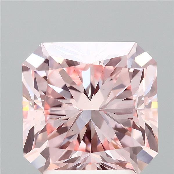 3.00 Carat Radiant Shaped, Excellent Cut, FANCY VIVID PINK Color, VS1 Clarity, IGI Certified Lab Grown Diamond