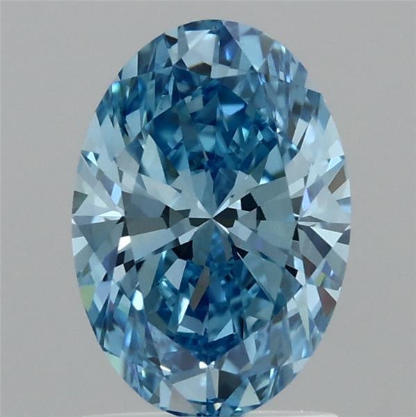 1.50 Carat Oval Shaped, Ideal Cut, FANCY VIVID BLUE Color, VVS2 Clarity, IGI Certified Lab Grown Diamond