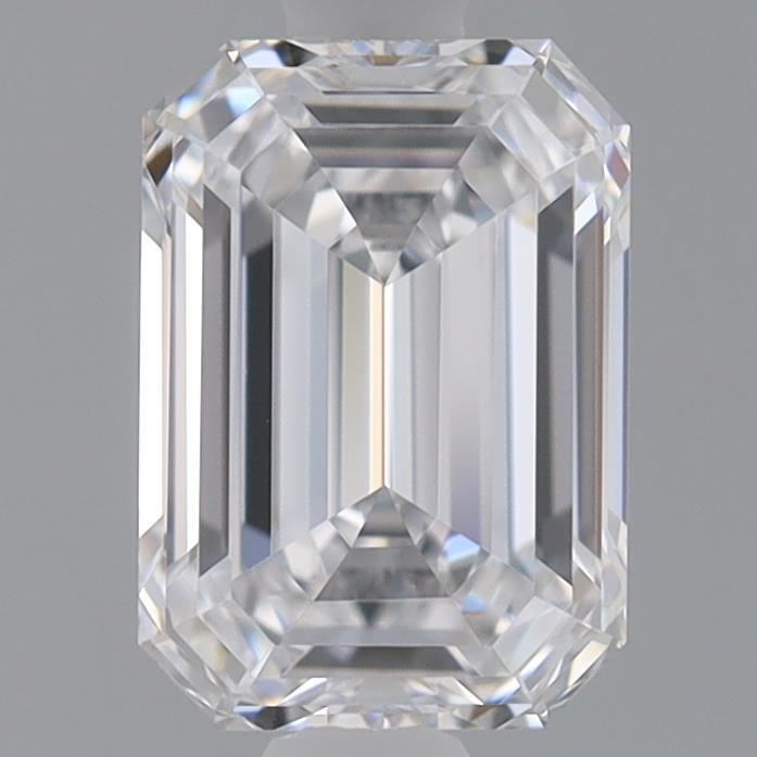 0.90 Carat Emerald Shaped, Ideal Cut, D Color, VVS2 Clarity, IGI Certified Lab Grown Diamond