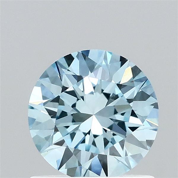 0.88 Carat Round Shaped, Very Good Cut, FANCY VIVID BLUE Color, VVS2 Clarity, IGI Certified Lab Grown Diamond